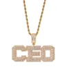 Hip Hop Iced Out CZ Custom Name Logo Font Letters Pendants Halsband Paved Zircon Stone för män Rapper DIY Smycken Drop Ship