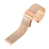 Watch Bands Rose Gold 18 20 22mm Band Mesh Stainless Steel Strap Fold Over Clasp WristWatches Replacement Bracelet Cinturino Orolo2058