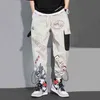 Mens Fashion Cargo Pants Beau Motif Imprimer Lâche Streetwear Pantalon Plus La Taille Homme Casual Jogger Pantalon Pantalon De Survêtement 211112