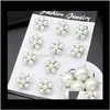 Szpilki, dostawa upuszcza 2021 Brooka biżuteria mini rozmiar Rhodium Sier vintage Pins 8 mm Ivory Pearl Cluster Brooth Broquet Bukiet ZbccJ