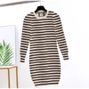 5 Colors Womens Fashion Dress Casual Letter Printing Dresses 2022 Autumn Winter Long Knitted Shirts Girls Spring Clothes 28