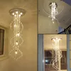 Modern LED Crystal Chandelier Double Spiral Superdense K9 Chandelier Crystal Stair Lamp Hotel Villa Crystal lighting