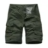 Shorts für Männer Casual Cargo Multi-Pockets Street Wear Mode Kleidung Baumwollhose Knielang Reißverschluss Fly 210713