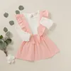 1-6Y Maluch Baby Baby Girls Ubrania Zestaw Jesień Z Długim Rękawem Soft T Shirt Top + Spódnice Stroje Kostiumy dla dzieci 210515