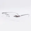 Eyeglasses Rimless Frames Optical Glasses Metal Frameless Eyeglasse Gold Frame Clear Lens for Men Fashion Sunglasses Frame with Bo215M