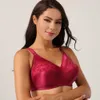 Full Cup Wireless Big Cup Bra Ultra-Thin Plus Size Underwear Lace Red Female European American C D E F Push Up Bras for Women 210728