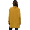 Mode solid färg långärmad tunna pullovers kvinnor hög nacke gata slitage vintage casual höst sweater toppar femme 210608