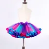 Jupes enfants arc-en-ciel porter des enfants colorés robes de performance filles voile tutu coton princesse1