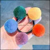 Hair Aessories Baby, Kids & Maternity Korean Cololf Fur Ball Elastic Bands For Girls Women Ties Ponytail Holder Rubber Scrunchy Drop Deliver