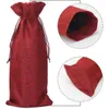 선물 랩 삼 베 와인 병 가방 샴페인 포장 가방 결혼식 파티 축제 크리스마스 장식 소품 15 * 35cm RH3028