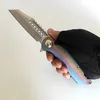 Limited Edition Folding Knife Warhound S35VN Blade Titanium Handtag Taktisk utomhusutrustning Anpassade knivar Camping Jakt Överlevnadsverktyg Perfekt Pocket EDC