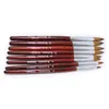 KADS Kolinsky Sable Pen Red Wood 121416182022 Pennello per nail art per strumento professionale per disegnare unghie a testa tonda4070932