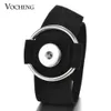 Vocheng Snap Button Jewelry Interchangeable Wide Leather Bangle 4 Styles Fit 18mm Nn-493 Snap Q0719