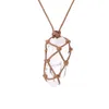 Irregular Natural White Crystal Stone Rope Braided Handmade Pendant Necklaces For Women Girl Fashion Energy Healing Jewelry