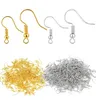 200pcs (100pair)Stainless Steel Earring Hooks, Wires French Coil and Ball Style Nickel-Free Ear for Jewelry Making,Colors Silver .Gold