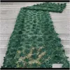 Odzież najnowsza żółty afrykański tiul Wysoka jakość Nigerian 3D Flower French French Net Lace Fabric for Dress Drop dostawa 2021 8WOJB