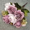 Elegant konstgjord rose brudblomma bröllop brud bukett hem fest dekorativa blommor middag bordsdekor6009346