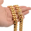 Hip Hop 8-18mm Mens Womens Jewelry Gold Cuban Curb Link Chain Necklace Or Bracelet Stainless Steel Rhinestone Clasp Xmas Gift Chains Morr22