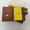 19CM 14CM Cards Holders Agenda Note BOOK Cover Genuine Leather Diary with dustbag Invoice card Note books Fashion Style Gold ring 219J