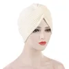 Beanie / Crânio Tampas Muçulmanos Moda Malha Chapéus 2021 Outono Inverno Quente Torcido All-Match Estilo Ocidental Temperamento Pulôver