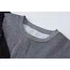 Sweatshirt Frauen Grau Gespleißt Großen Bogen Übergroßen Pullover Tops Damen Streetwear Frühling Mode Casual Sweatware Hoodie 210417