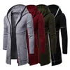 Men's Jackets Men's Hooded Zipper Closure Men Coat Cardigan Jacket Warm Mid-Length