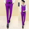 Men's Suits & Blazers Nice Men Boutique Cotton Fashion Pure Color Wedding Dresses Suit Pants / Male Premium Brand Slim Business Trousers