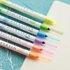 Markeerders 12 Kleuren / Set Leuke Milde Liner Pennen Markeerstift Dual Double Heady Fluorescent Pen Tekening Marker Stationery Supply