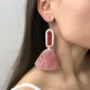 Dangle Chandelier Bohemian Ethnic Style Handmade Cotton Thread Long Tassel Earrings for Women Fashion Ladies Banquet Pendants