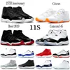 Bred 11s basketball shoes Concord High 45 23 Citrus Platinum Tint Cap and Gown Gamma Blue UNC Space Jam Mens Trainers 5.5-13