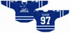 CeDH Custom 1997 98–2006 07 OHL Herren Damen Kinder Weiß Blau Schwarz Grau gesticktes Ontario Hockey League-Trikot der Mississauga Steelheads