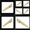 Cuff Link And Sets Cufflinks Clasps Tacks Jewelrywholesale Arrival Mens Metal Gold Plated Tone Simple Necktie Tie Pin Bar Clasp Clip For