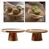 Kitchen Storage & Organization Wood Serving Tray Food Dessert Stand Cake Plate Decorative High-Footed For Office Desktop Dining Room Party