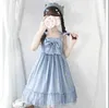 HSTAR Söt Kvinnors Lolita Op Dress Flouncing Lace Trim Japanska Harajuku Långärmade Doll Fairy Vestidos 210623