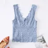 Toppar Blue Lace Backless Crop Top Women Blouses Summer Vintage Wide Strap Woman Fashion Tunics Ladies 210430