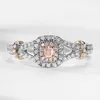 Söt romantisk kvinnlig prinsessa rosa sten ring mode 925 silver smycken lyx lova förlovnings ringar J-274