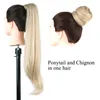 Synthetische Pruiken Soowee Lange Haar Blonde Zwarte Pony Tail Flexibele Paardenstaarten Haarstukken