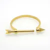 Pfeil Armband Noeud Armband Gold Farbe Armbänder Armreifen für Frauen Schraube Manschette Armbänder Manchette Armreifen Pulseir D203 Q0722