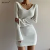 Body Woman Party Dress Sexy Outfit Vintage Long Sleeve Sheath Ladies Casual Female Elegant Designer Clothing XYD9555W12 210712