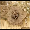 Dekorativa kransar Festliga Hem Gardenchic Handgjorda Jute 9cm 1pc Burlap Bröllopsdekoration Party Supplies Linne Flowers Christmas Drop Deli