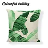 Coussin/oreiller décoratif housse de coussin feuille de fougère verte coton lin décor à la maison coussin 18 X pouces ensemble de 4