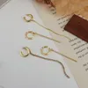 SS Simple Double ligne Tassel Pas de Piercing Ear Cuff Accessoires Punk Gold Couleur Bijoux Clip Boucles d'oreilles pour femmes