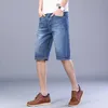 Klasyczny styl Advanced Stretch Krótkie dżinsy Mężczyźni Lato Wysokiej Jakości Niebieskie Szorty Dżinsowe Męskie ubrania marki 210714