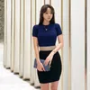 Ronde hals gebreide sexy strakke jurk tas heup bodem-rok zomer Koreaanse mode dameskleding 210520