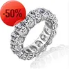 Vecalon 8 Styles Luster Obiecing Pierścień Weddna 925 Srebrne diament