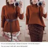 Vrouwen Mock Neck Pullovers Trui Hoge Kwaliteit Oversized Jumper Split Fall Winter Kleding Beige Paars Groen 8 Kleuren C-232 211007