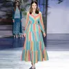 Modedesigner Anzug Frühling Sommer Frauen V-Ausschnitt Langarm Kurzarm Tops + Rock Farbdruck Mode Zweiteiliges Set 210524
