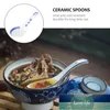 5pcs Ceramic Spoon Multi-function Chinese Style Scoop Porridge Spoon Practical Tableware Soup for Home Restaurant