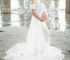 Sexy Shoulderless Maternity Dresses Split Front Pregnancy Dress Photography Long Pregnant Women Maxi Gown For Photo Shoots Props Q0713