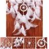 Charms Dreamcatcher Wind Chime Big White Feather Dream Catcher auto Hangende decoratie 5 Circulaire Home Decor Gift Room